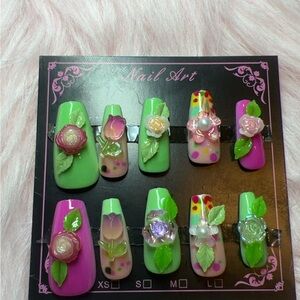 Rose Garden Press On nails